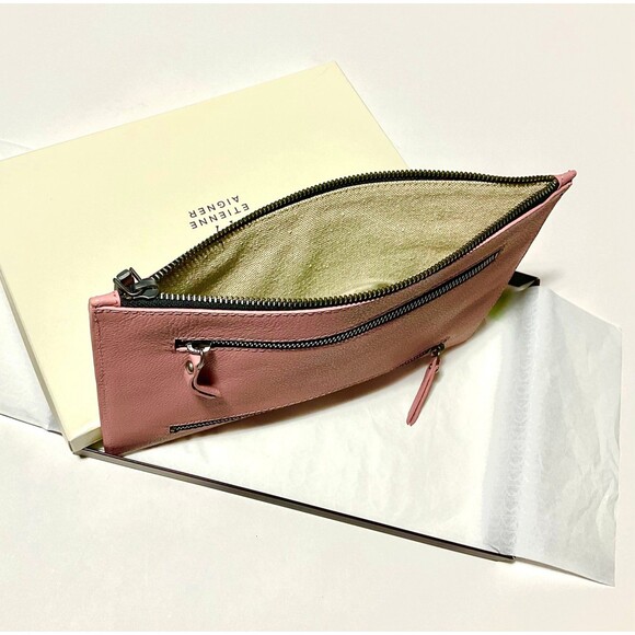 Etienne Aigner-large Stella Clutch “Dust Rose” Color (Size 11” x 8”) - Picture 5 of 5